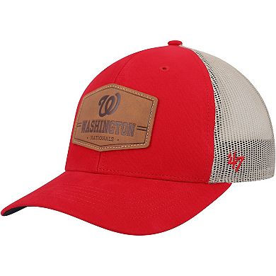 Men's '47 Red/Natural Washington Nationals Rawhide Trucker Snapback Hat