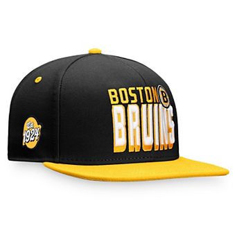 Men's Fanatics Branded Black/Gold Boston Bruins Heritage Retro Two-Tone Snapback Hat