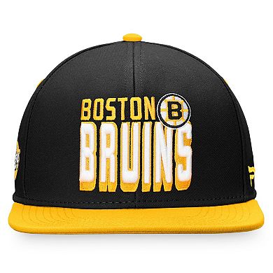 Men's Fanatics Branded Black/Gold Boston Bruins Heritage Retro Two-Tone Snapback Hat