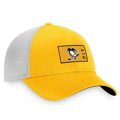 Men's Fanatics Branded Gold/White Pittsburgh Penguins Authentic Pro Trucker Snapback Hat