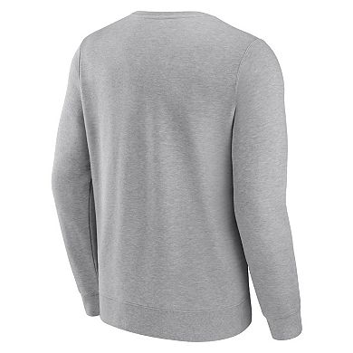 Men's Fanatics Branded Heathered Gray Brooklyn Nets True Classics Vint Pullover Sweatshirt