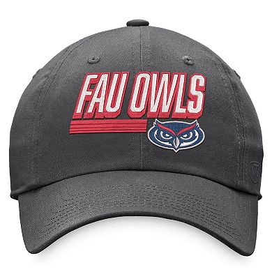 Men's Top of the World Charcoal FAU Owls Slice Adjustable Hat