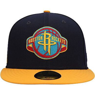 Men's New Era Navy/Gold Houston Rockets Midnight 59FIFTY Fitted Hat