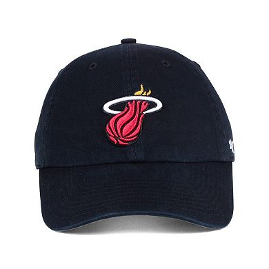 Men's '47 Black Miami Heat Clean Up Adjustable Hat