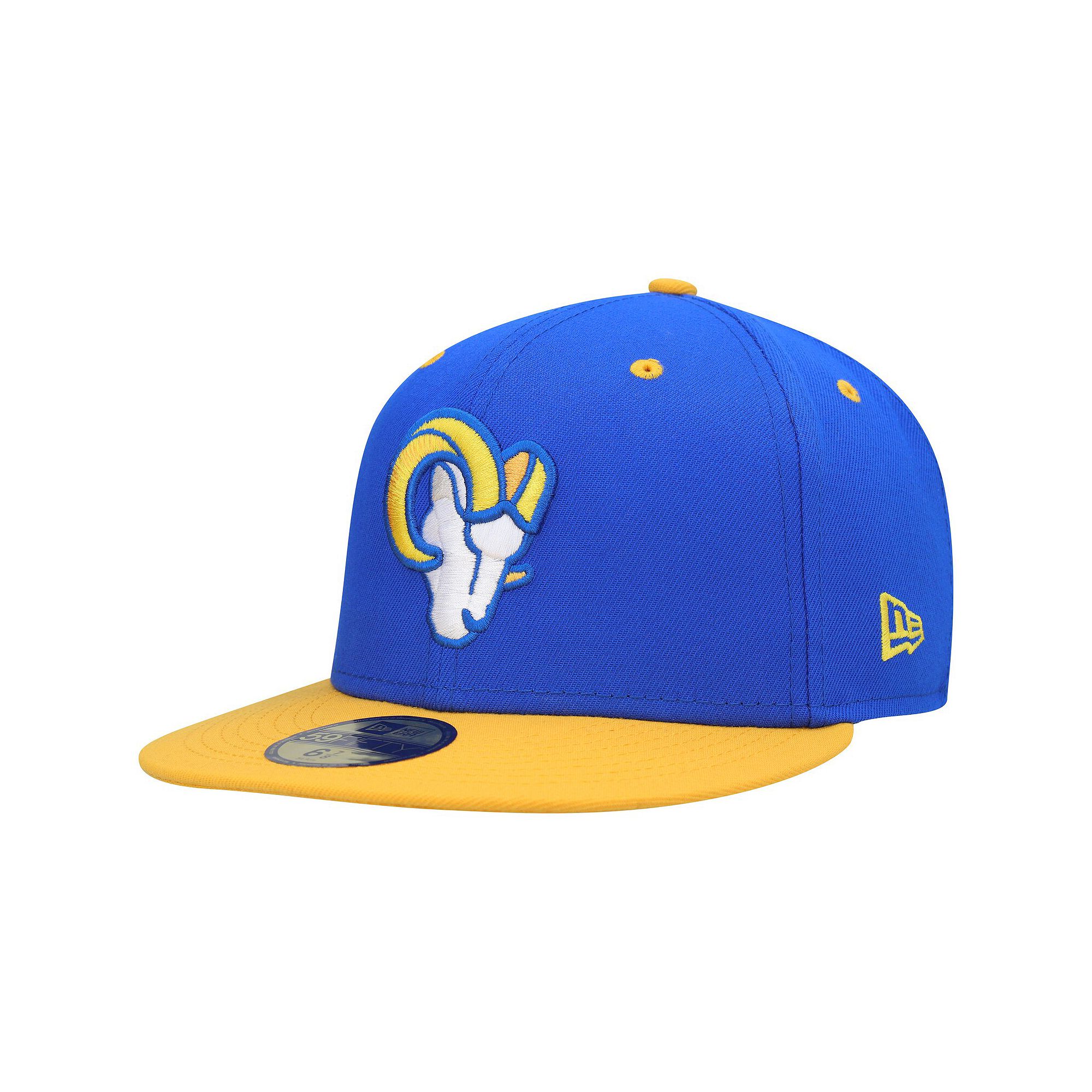 Mens New Era Royal/Gold Los Angeles Rams Flipside 59FIFTY Fitted Hat, Size