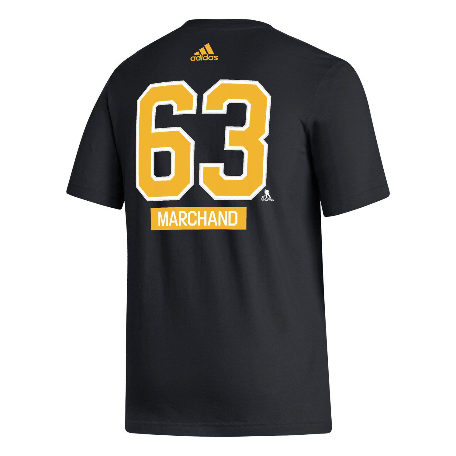 Men's Adidas Brad Marchand Black Boston Bruins Fresh Name & Number T-Shirt