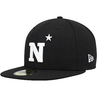 Men s New Era Navy Midshipmen Black White 59FIFTY Fitted Hat