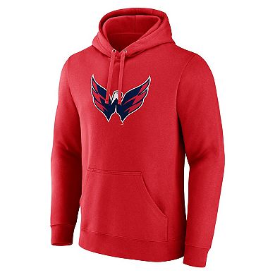 Men's Red Washington Capitals Primary Logo Pullover Hoodie