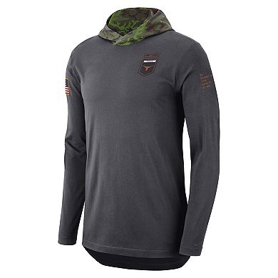 Men's Nike Anthracite Texas Longhorns Military Long Sleeve Hoodie T-Shirt