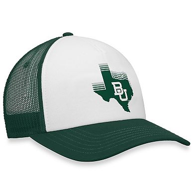Men's Top of the World White/Green Baylor Bears Tone Down Trucker Snapback Hat