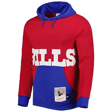Men's Mitchell & Ness Red Buffalo Bills Big Face 5.0 Pullover Hoodie