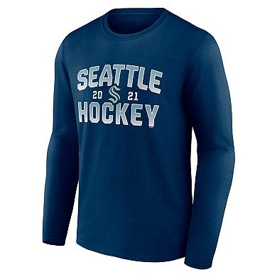 Men's Fanatics Branded Deep Sea Blue Seattle Kraken Skate Or Die Long Sleeve T-Shirt