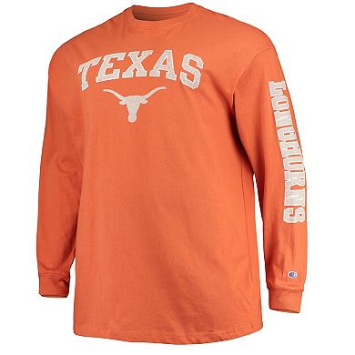 Men's Champion Texas Orange Texas Longhorns Big & Tall 2-Hit Long Sleeve T-Shirt