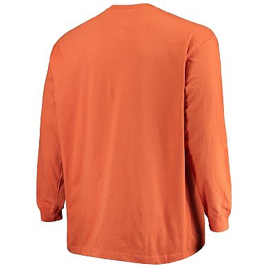 Men's Champion Texas Orange Texas Longhorns Big & Tall 2-Hit Long Sleeve T-Shirt