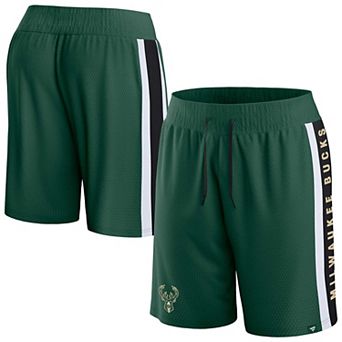 Men's Fanatics Branded Hunter Green Milwaukee Bucks Referee Iconic Mesh Shorts