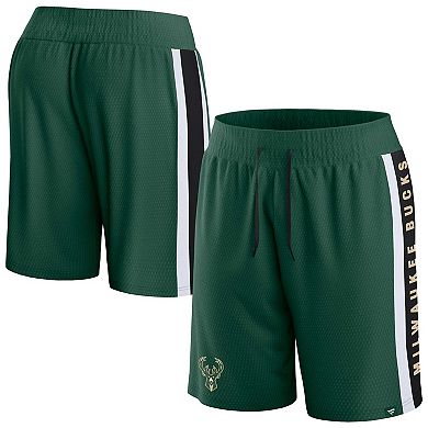 Men's Fanatics Branded Hunter Green Milwaukee Bucks Referee Iconic Mesh Shorts