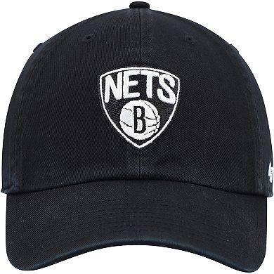 Men's '47 Black Brooklyn Nets Team Clean Up Adjustable Hat