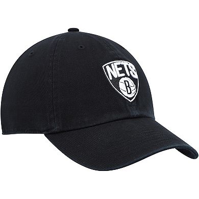 Men's '47 Black Brooklyn Nets Team Clean Up Adjustable Hat