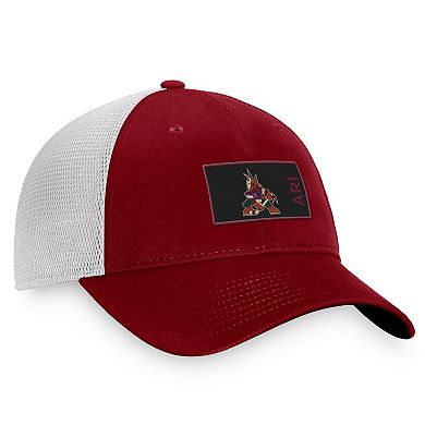 Men's Fanatics Branded Garnet/White Arizona Coyotes Authentic Pro Rink Trucker Snapback Hat