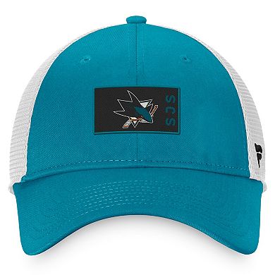 Men's Fanatics Branded Teal/White San Jose Sharks Authentic Pro Rink Trucker Snapback Hat