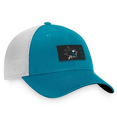 Men's Fanatics Branded Teal/White San Jose Sharks Authentic Pro Rink Trucker Snapback Hat