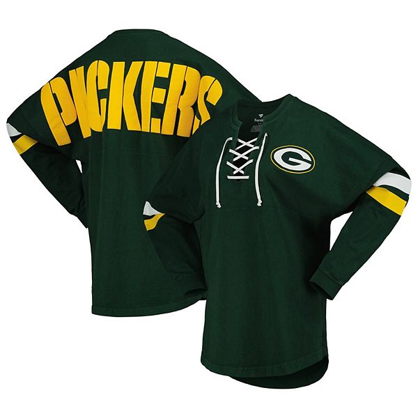 Women's Fanatics Branded Green Green Bay Packers Spirit Jersey Lace-Up ...