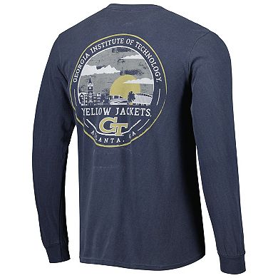 Men's Navy Georgia Tech Yellow Jackets Circle Campus Scene Long Sleeve T-Shirt