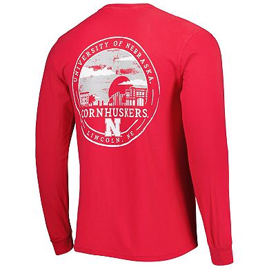 Men's Scarlet Nebraska Huskers Circle Campus Scene Long Sleeve T-Shirt