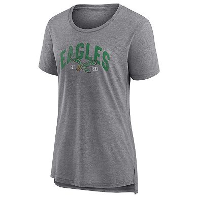 Women's Fanatics Branded Heathered Gray Philadelphia Eagles Drop Back Modern T-Shirt