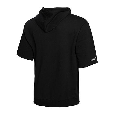 Men's Mitchell & Ness Black Chicago White Sox Cooperstown Collection Washed Fleece Pullover Short Sleeve Hoodie