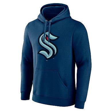 Men's Fanatics Branded Deep Sea Blue Seattle Kraken Primary Logo Pullover Hoodie