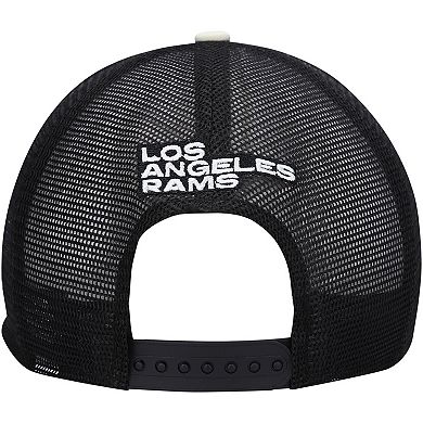 Men's New Era Cream/Black Los Angeles Rams Chrome Collection 9FIFTY Trucker Snapback Hat