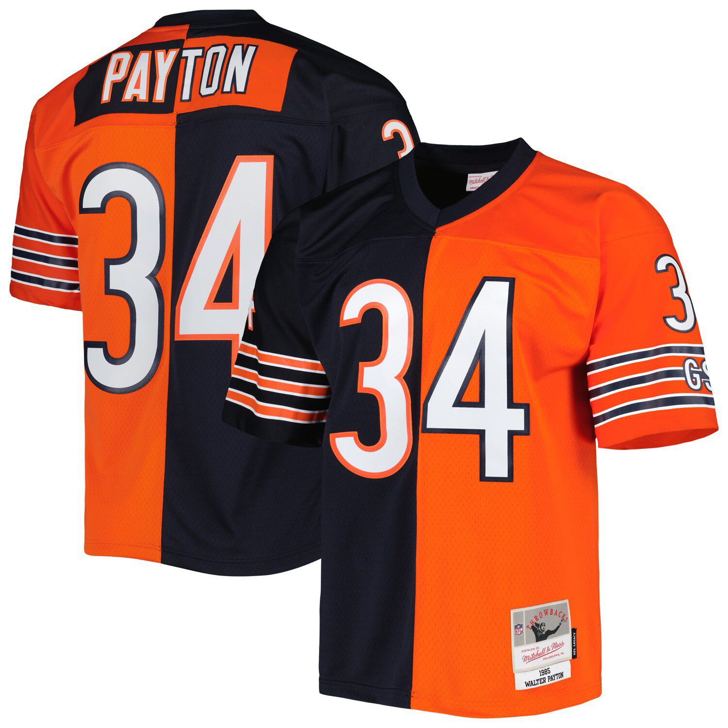 Men's Mitchell & Ness Walter Payton Black Chicago Bears Retired Player Name & Number Mesh Top