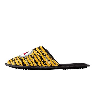 Men's FOCO Pittsburgh Steelers Scuff Logo Slide Slippers