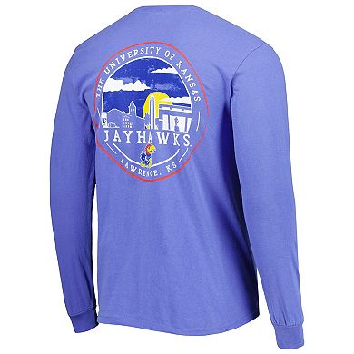 Men's Royal Kansas Jayhawks Circle Campus Scene Long Sleeve T-Shirt