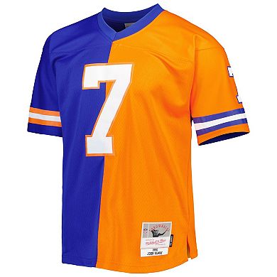 Men's Mitchell & Ness John Elway Royal/Orange Denver Broncos 1990 Split Legacy Replica Jersey