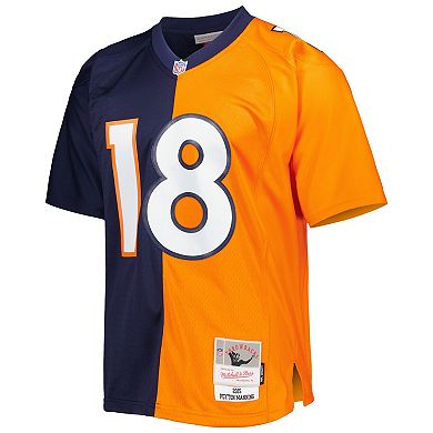 Men's Mitchell & Ness Peyton Manning Navy/Orange Denver Broncos 2015 Split Legacy Replica Jersey