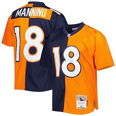 Men's Mitchell & Ness Peyton Manning Navy/Orange Denver Broncos 2015 Split Legacy Replica Jersey