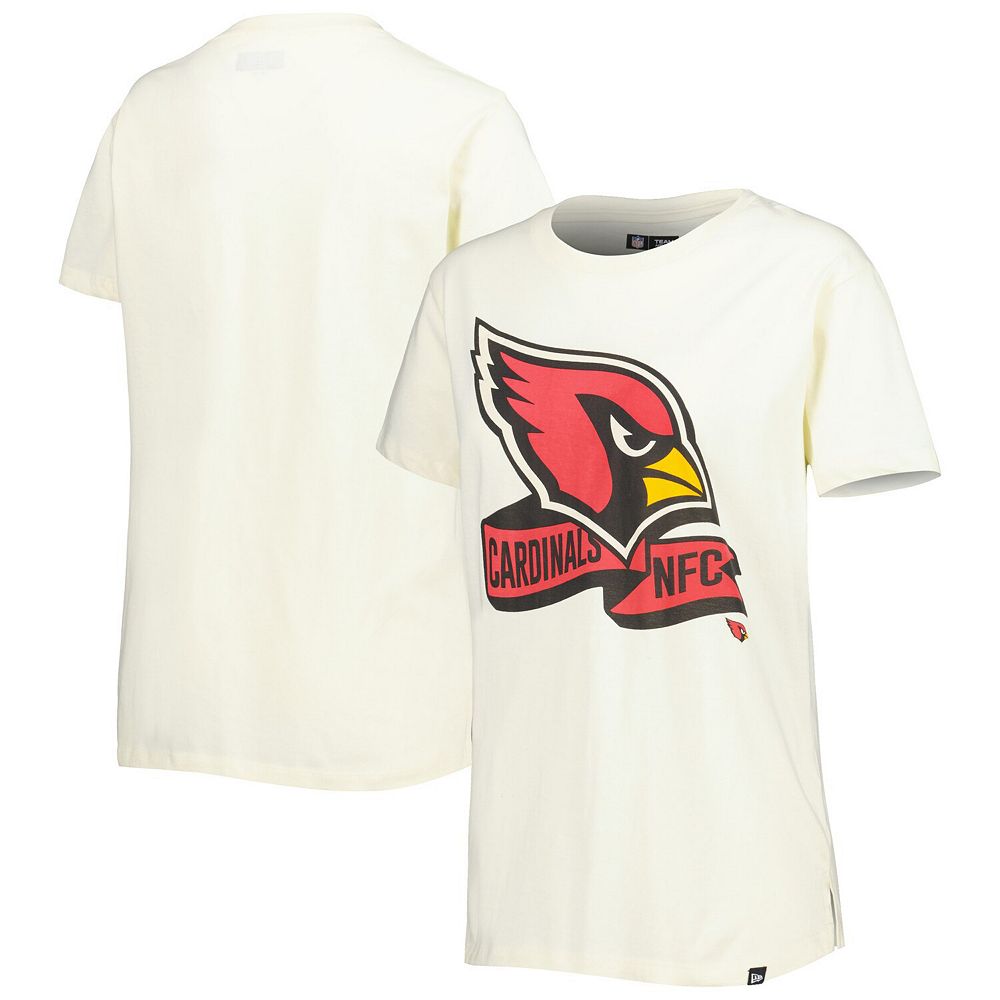 Womens New Era Cream Arizona Cardinals Chrome Sideline T-Shirt