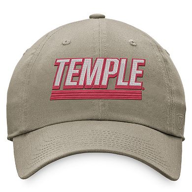 Men's Top of the World Khaki Temple Owls Slice Adjustable Hat