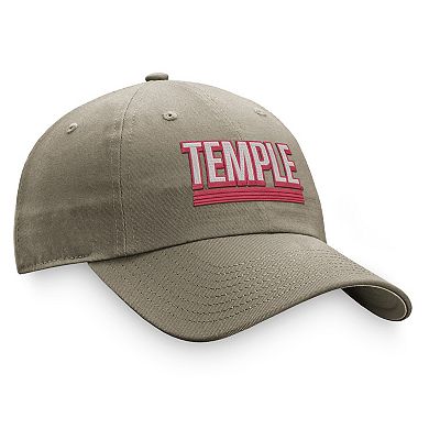 Men's Top of the World Khaki Temple Owls Slice Adjustable Hat