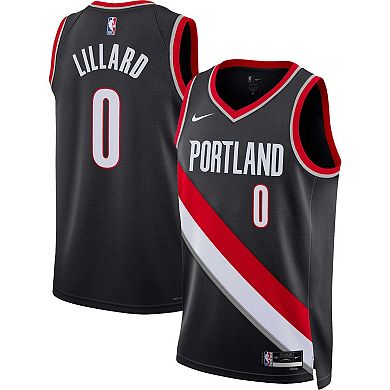 Unisex Nike Damian Lillard Black Portland Trail Blazers 2022/23 Swingman Jersey - Icon Edition