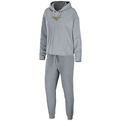 Women's WEAR by Erin Andrews Heather Gray Nashville Predators Logo Pullover Hoodie & Pants Sleep Set