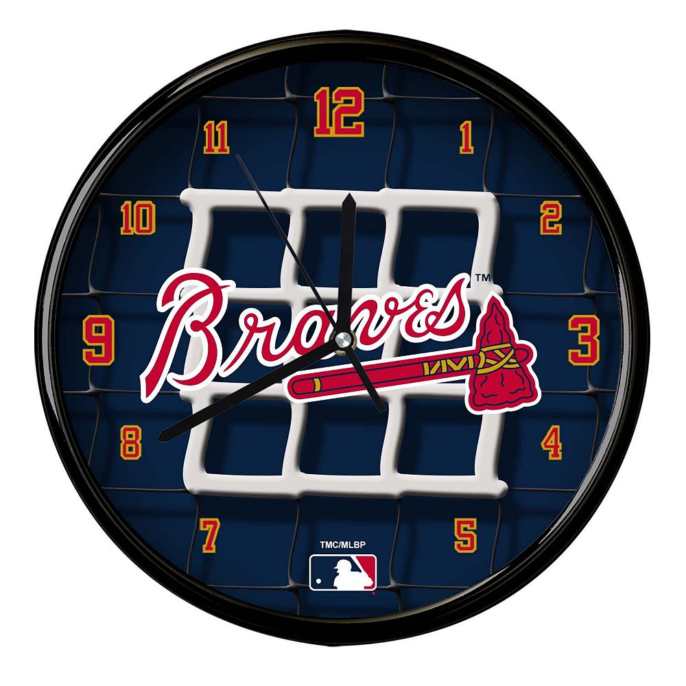 Atlanta Braves Round Wall Clock Chrome Finish Twelve Inch main image 0