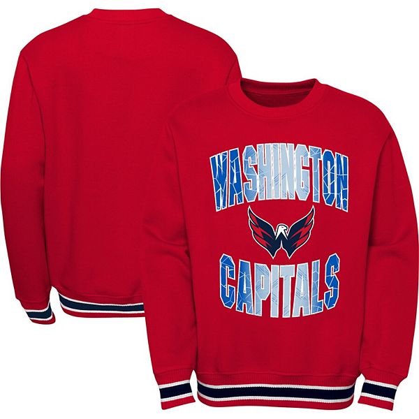 Girls Youth Washington Capitals Red Record Setter Pullover Hoodie