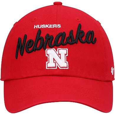 Women's '47 Scarlet Nebraska Huskers Phoebe Clean Up Adjustable Hat