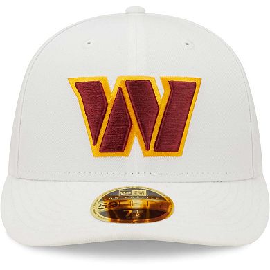 Men's New Era White Washington Commanders Omaha Low Profile 59FIFTY Fitted Hat