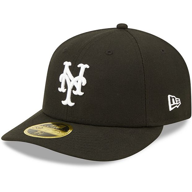 Men's New Era New York Mets Black & White Low Profile 59FIFTY