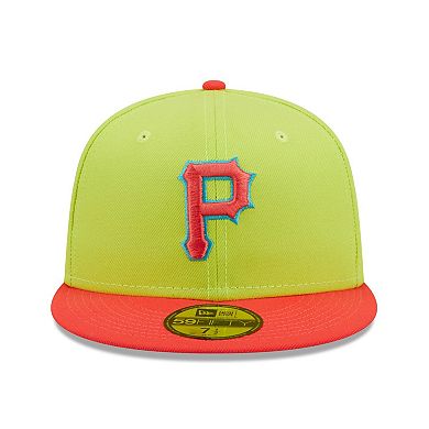 Men's New Era Green/Red Pittsburgh Pirates 1979 World Series Cyber Highlighter 59FIFTY Fitted Hat