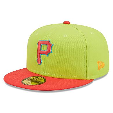 Men's New Era Green/Red Pittsburgh Pirates 1979 World Series Cyber Highlighter 59FIFTY Fitted Hat